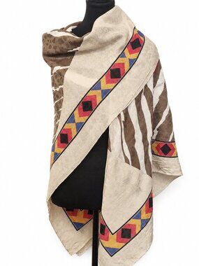Colorful Geometric Pattern SQUARE shape Scarf - *5' Square